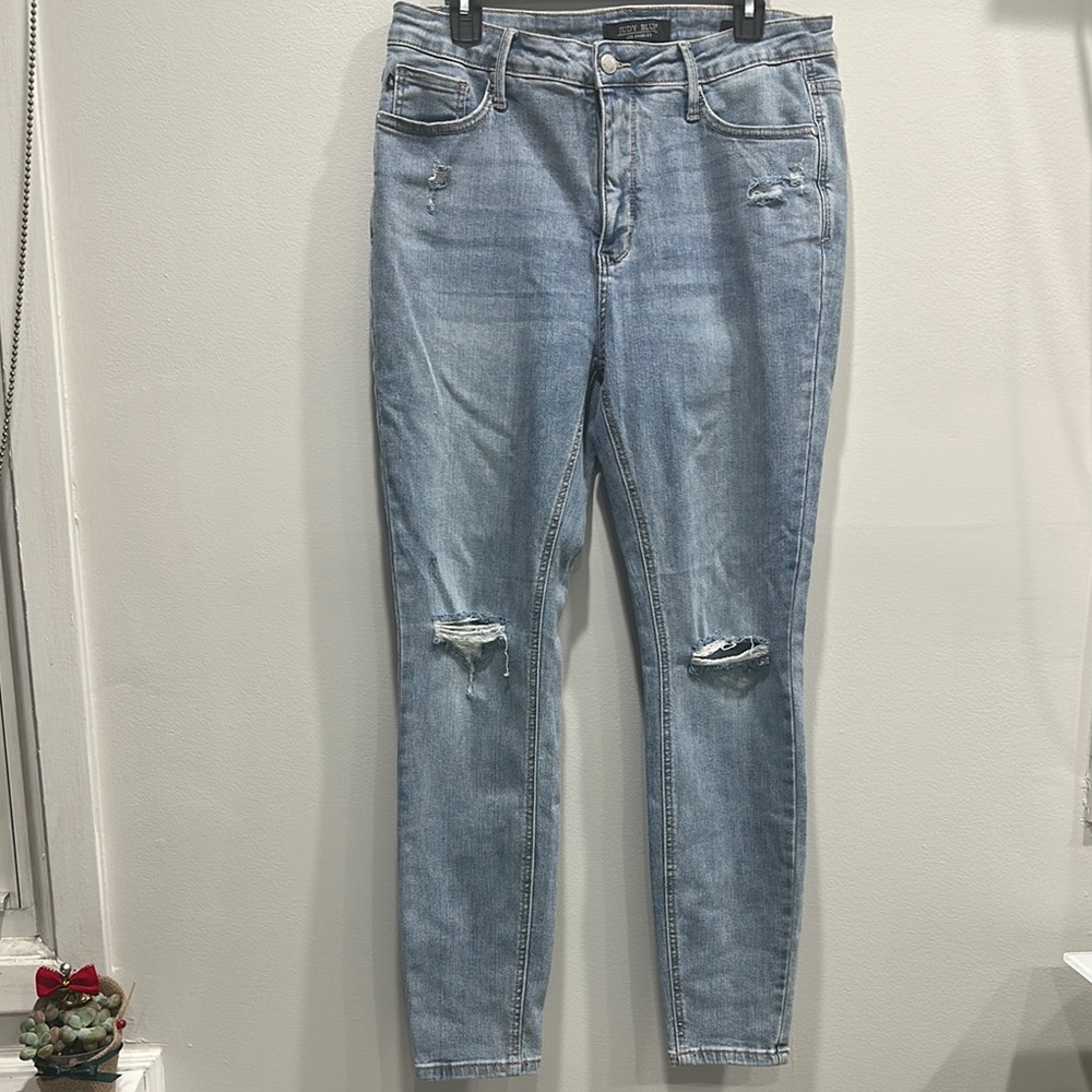 Women's Light Blue Distressed Jeans